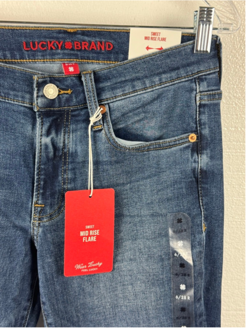 Lucky Brand Blue Sweet Mid Rise Flare Jeans 6/28 R - Picture 4 of 10